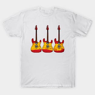 Electric Guitar Spanish Flag Guitarist Musician Spain T-Shirt